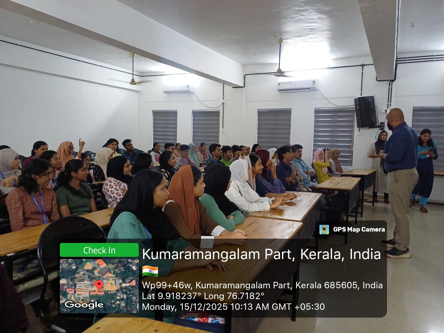 Mr. Vishnu interacting with students