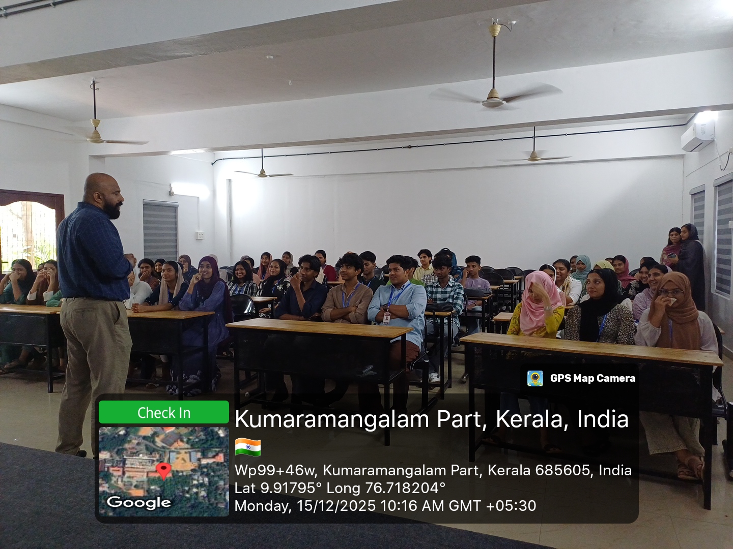 Mr. Vishnu interacting with students